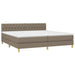 Pat box spring cu saltea, gri taupe, 200x200 cm, textil - WALTI WALTI