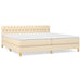 Pat box spring cu saltea, crem, 200x200 cm, textil - WALTI WALTI