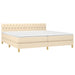 Pat box spring cu saltea, crem, 200x200 cm, textil - WALTI WALTI