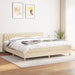Pat box spring cu saltea, crem, 200x200 cm, textil - WALTI WALTI