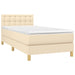 Pat box spring cu saltea, crem, 80x200 cm, textil - WALTI WALTI