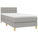 Pat box spring cu saltea, gri deschis, 90x190 cm, textil - WALTI WALTI