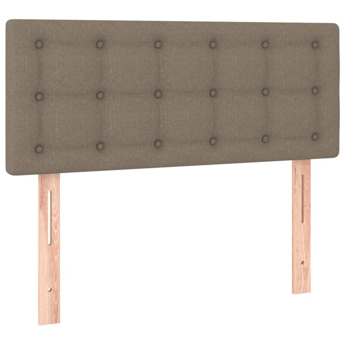 Pat box spring cu saltea, gri taupe, 90x190 cm, textil - WALTI WALTI