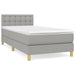 Pat box spring cu saltea, gri deschis, 90x200 cm, textil - WALTI WALTI