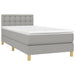 Pat box spring cu saltea, gri deschis, 90x200 cm, textil - WALTI WALTI