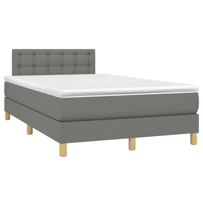 Pat box spring cu saltea, gri închis, 120x200 cm, textil - WALTI WALTI