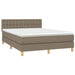 Pat box spring cu saltea, gri taupe, 140x200 cm, textil - WALTI WALTI