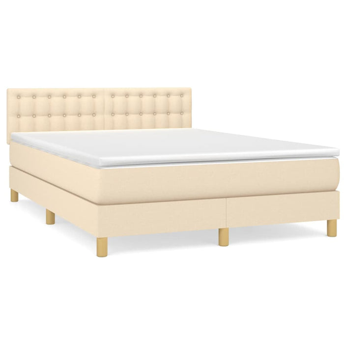 Pat continental cu saltea, crem, 140x200 cm, material textil - WALTI WALTI