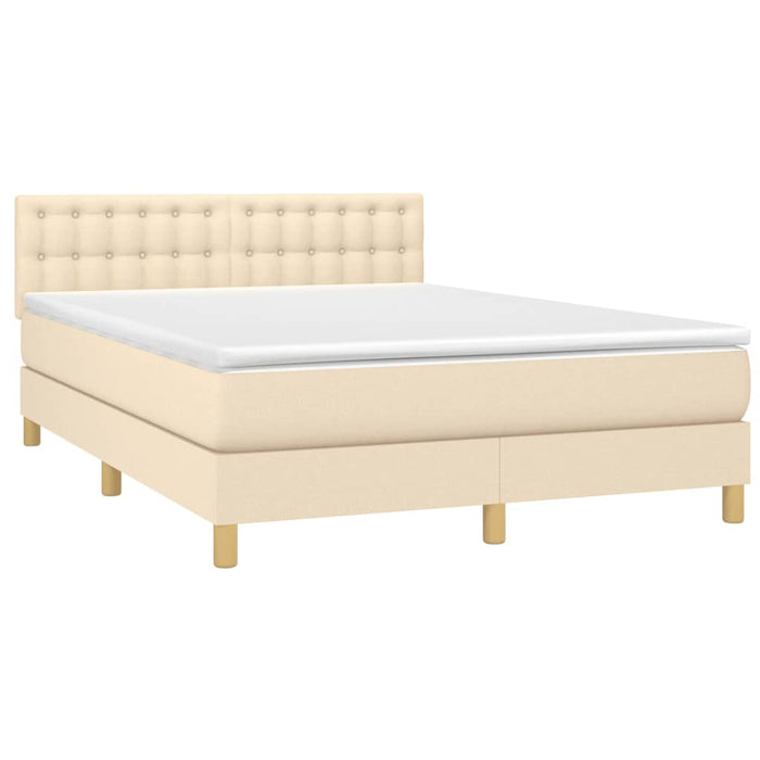 Pat continental cu saltea, crem, 140x200 cm, material textil - WALTI WALTI