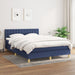Pat continental cu saltea, albastru, 140x200cm, material textil - WALTI WALTI