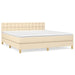 Pat box spring cu saltea, crem, 160x200 cm, material textil - WALTI WALTI