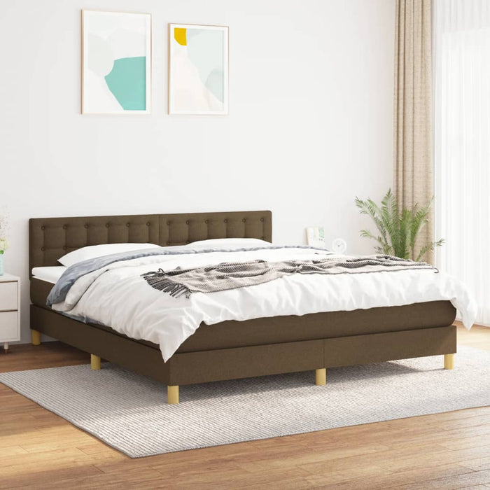Pat continental cu saltea maro închis 180x200cm material textil - WALTI WALTI