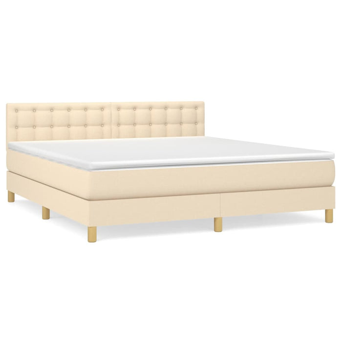 Pat continental cu saltea, crem, 180x200 cm, textil - WALTI WALTI