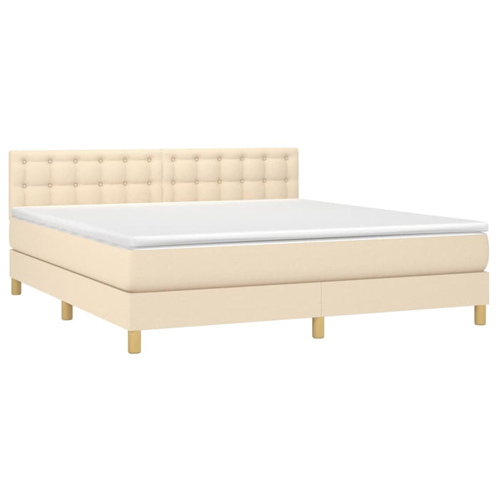 Pat continental cu saltea, crem, 180x200 cm, textil - WALTI WALTI