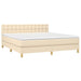 Pat continental cu saltea, crem, 180x200 cm, textil - WALTI WALTI