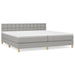 Pat box spring cu saltea, gri deschis, 200x200 cm, textil - WALTI WALTI