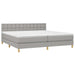 Pat box spring cu saltea, gri deschis, 200x200 cm, textil - WALTI WALTI