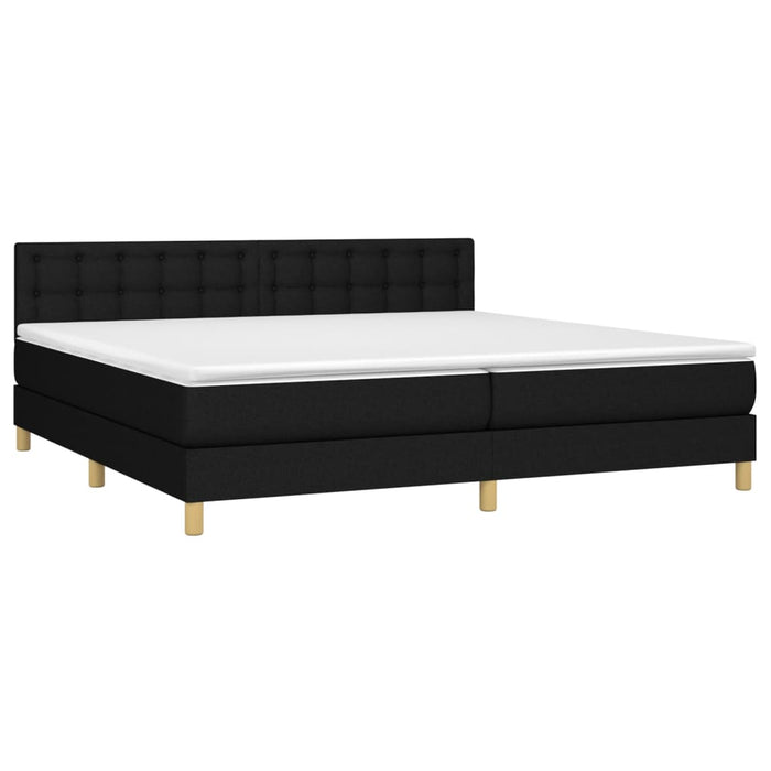 Pat box spring cu saltea, negru, 200x200 cm, textil - WALTI WALTI