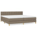Pat box spring cu saltea, gri taupe, 200x200 cm, textil - WALTI WALTI