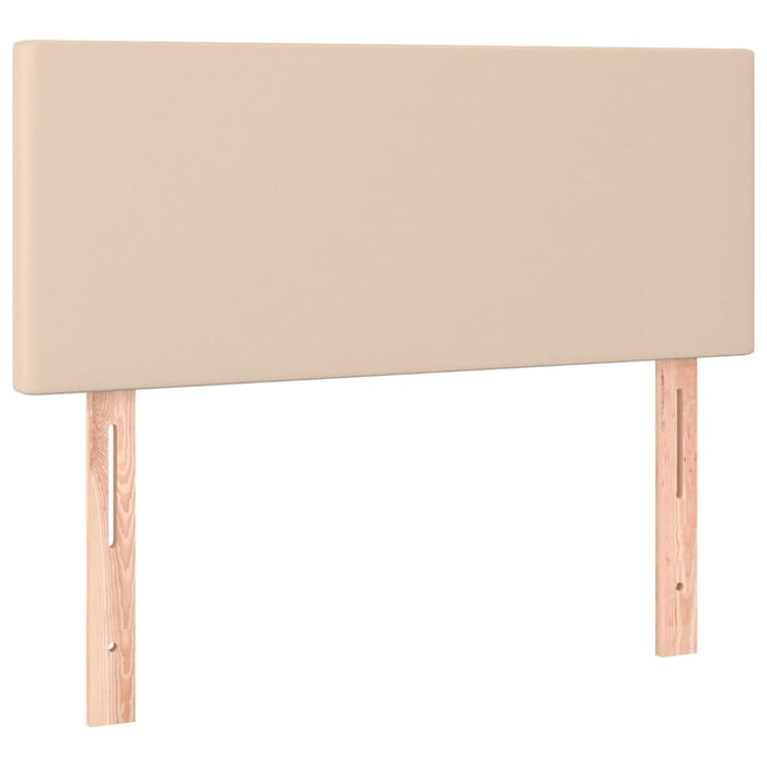 Pat box spring cu saltea, cappuccino, 80x200 cm piele ecologică WALTI