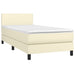 Pat box spring cu saltea, crem, 100x200 cm, piele ecologică - WALTI WALTI