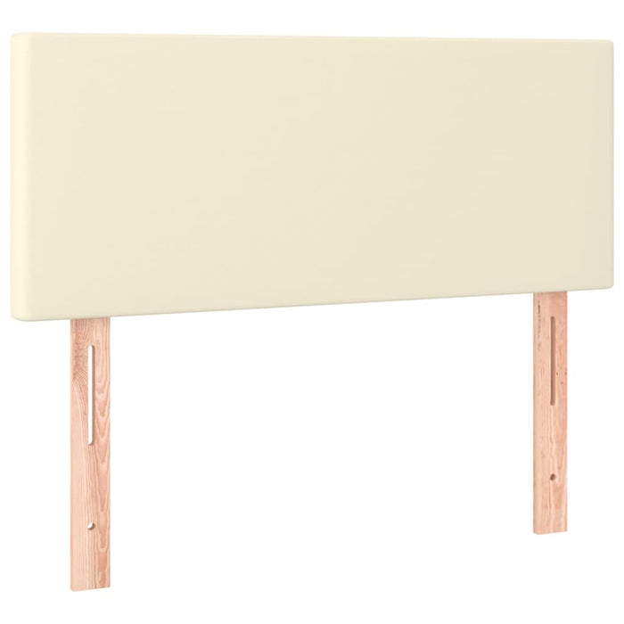 Pat box spring cu saltea, crem, 100x200 cm, piele ecologică - WALTI WALTI