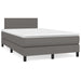 Pat box spring cu saltea, gri, 120x200 cm, piele ecologică - WALTI WALTI