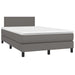 Pat box spring cu saltea, gri, 120x200 cm, piele ecologică - WALTI WALTI
