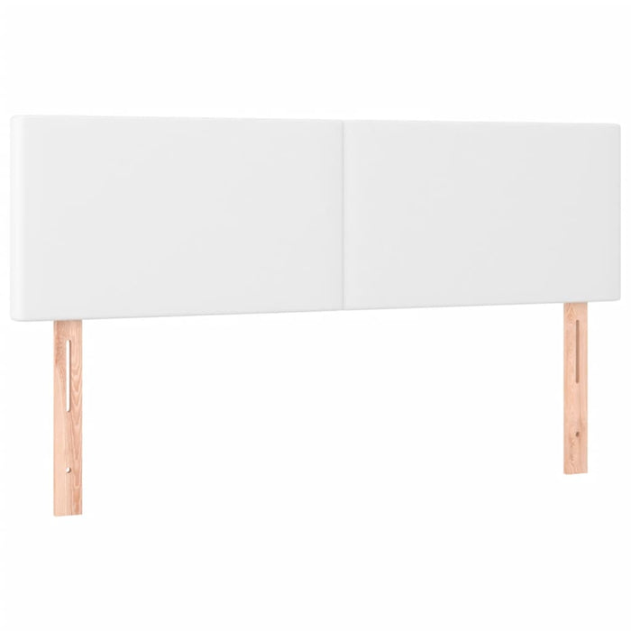 Pat box spring cu saltea, alb, 140x190 cm, piele ecologică WALTI