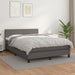 Pat box spring cu saltea, gri, 140x190 cm, piele ecologică - WALTI WALTI