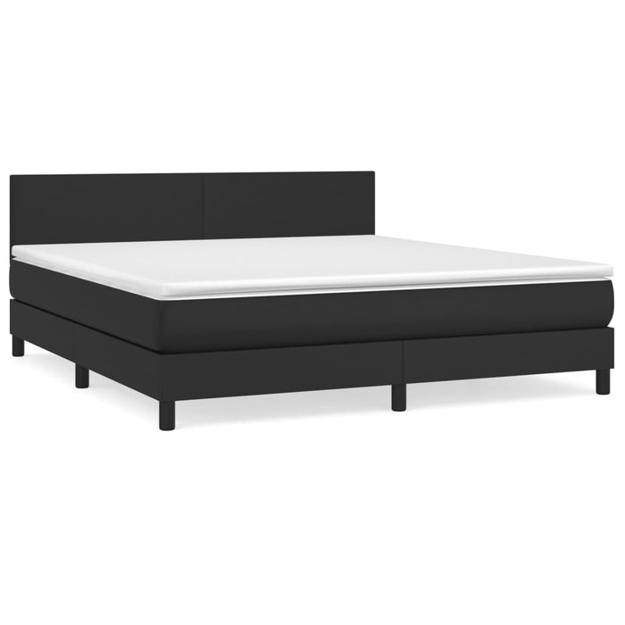 Pat box spring cu saltea, negru, 160x200 cm, piele ecologică - WALTI WALTI