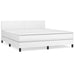 Pat box spring cu saltea, alb, 160x200 cm, piele ecologică - WALTI WALTI