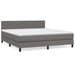 Pat box spring cu saltea, gri, 180x200 cm, piele ecologică - WALTI WALTI