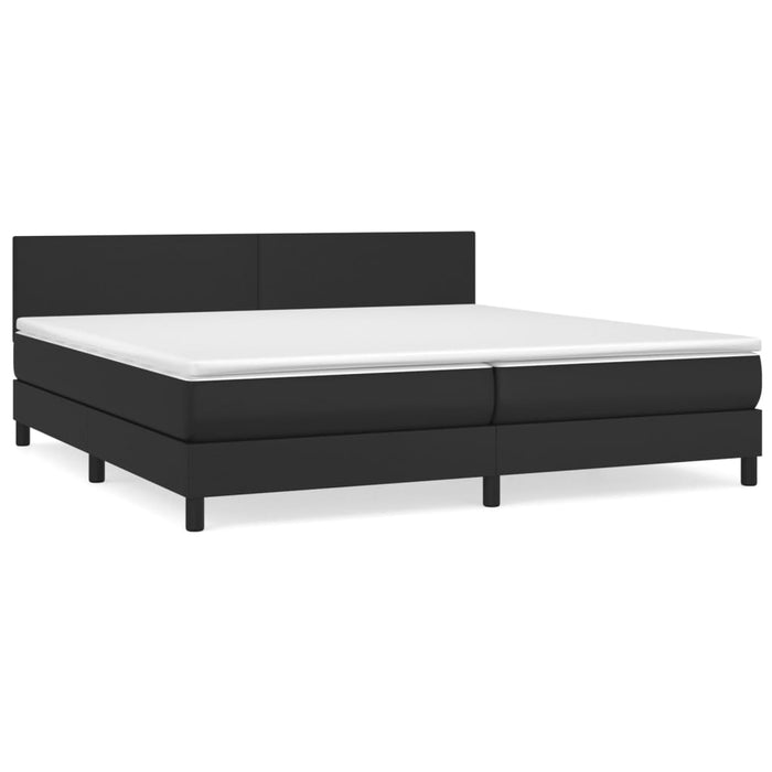 Pat box spring cu saltea, negru, 200x200 cm, piele ecologică - WALTI WALTI