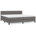 Pat box spring cu saltea, gri, 200x200 cm, piele ecologică - WALTI WALTI