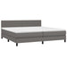Pat box spring cu saltea, gri, 200x200 cm, piele ecologică - WALTI WALTI