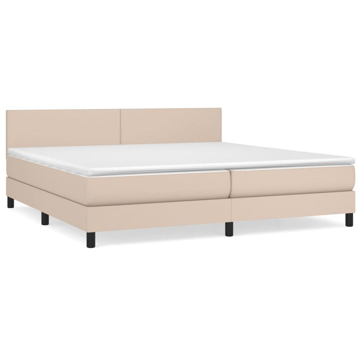 Pat continental cu saltea, cappuccino, 200x200 cm, piele eco - WALTI WALTI