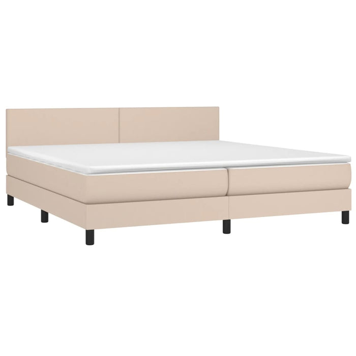 Pat continental cu saltea, cappuccino, 200x200 cm, piele eco - WALTI WALTI