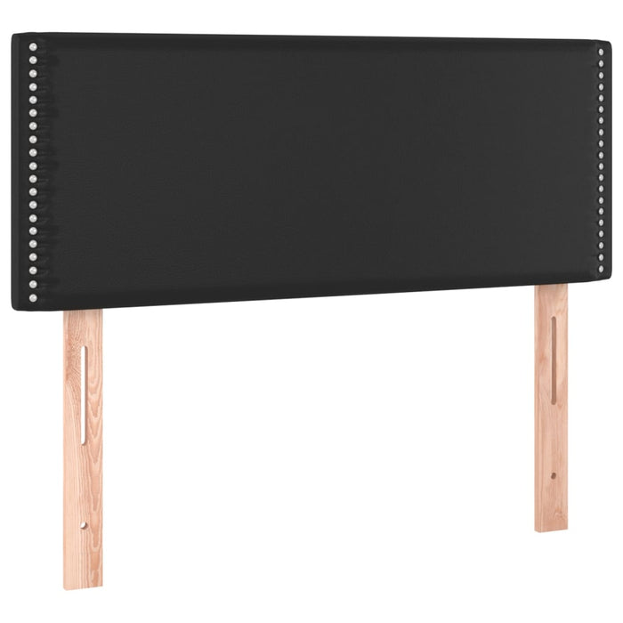 Pat box spring cu saltea, negru, 80x200 cm, piele ecologică WALTI