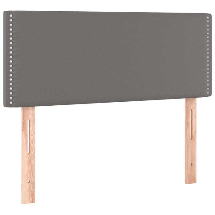 Pat box spring cu saltea, gri, 80x200 cm, piele ecologică WALTI