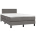 Pat box spring cu saltea, gri, 120x200 cm, piele ecologică - WALTI WALTI