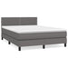 Pat box spring cu saltea, gri, 140x190 cm, piele ecologică - WALTI WALTI