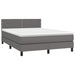 Pat box spring cu saltea, gri, 140x190 cm, piele ecologică - WALTI WALTI