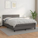 Pat box spring cu saltea, gri, 140x190 cm, piele ecologică - WALTI WALTI