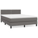 Pat box spring cu saltea, gri, 140x200 cm, piele ecologică - WALTI WALTI