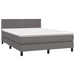 Pat box spring cu saltea, gri, 140x200 cm, piele ecologică - WALTI WALTI