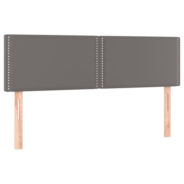 Pat box spring cu saltea, gri, 140x200 cm, piele ecologică - WALTI WALTI