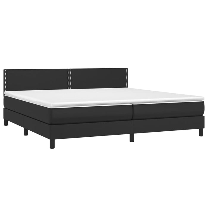 Pat box spring cu saltea, negru, 200x200 cm, piele ecologică - WALTI WALTI