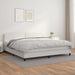 Pat box spring cu saltea, alb, 200x200 cm, piele ecologică - WALTI WALTI