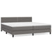 Pat box spring cu saltea, gri, 200x200 cm, piele ecologică - WALTI WALTI